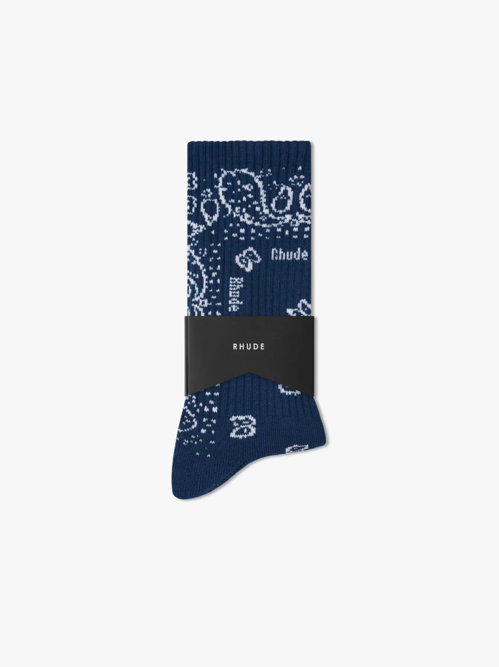 R H U D E Socks>BANDANA JACQUARD SOCK