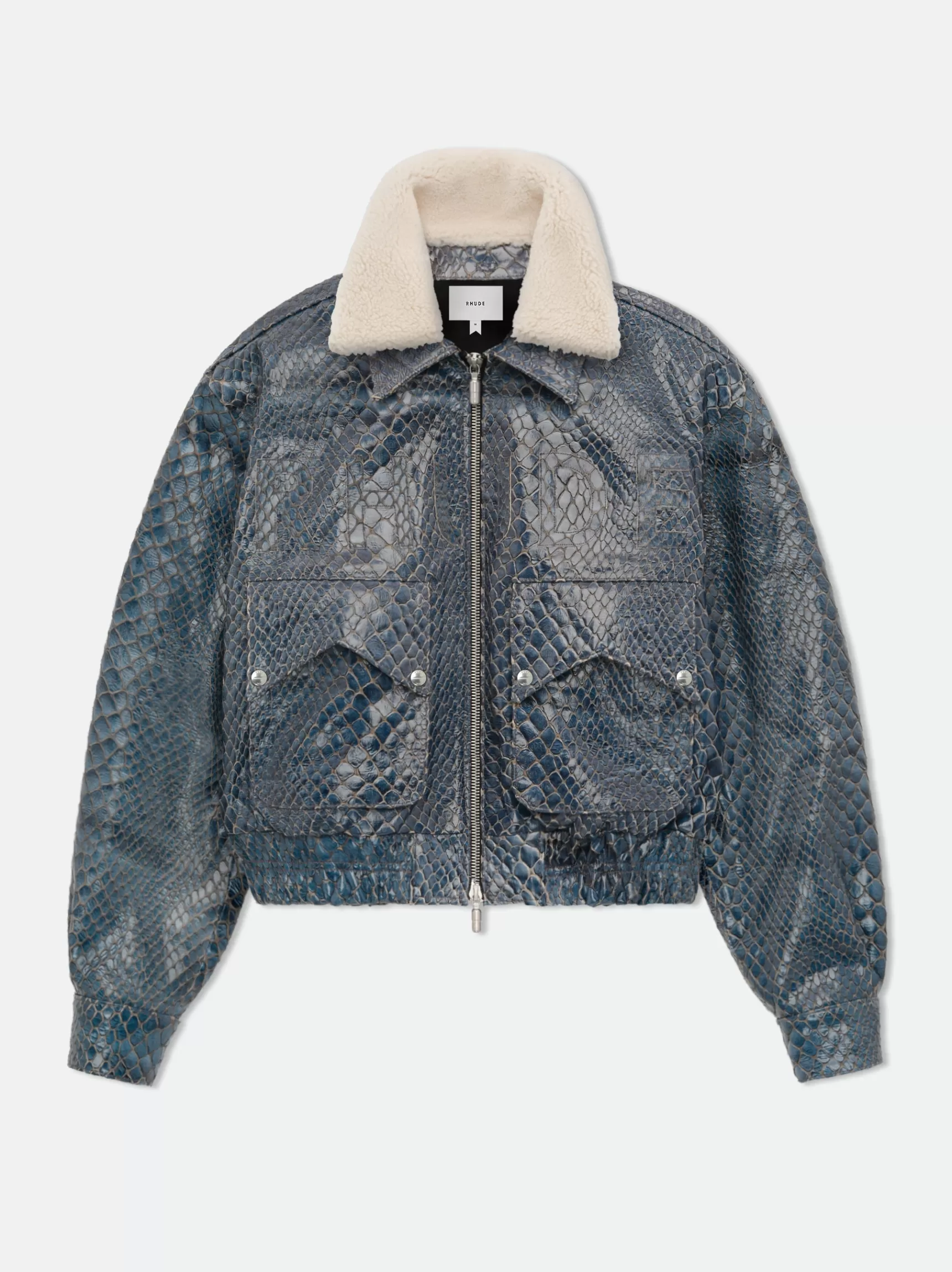 R H U D E Outerwear>BLUE CROCODILE PILOT JACKET