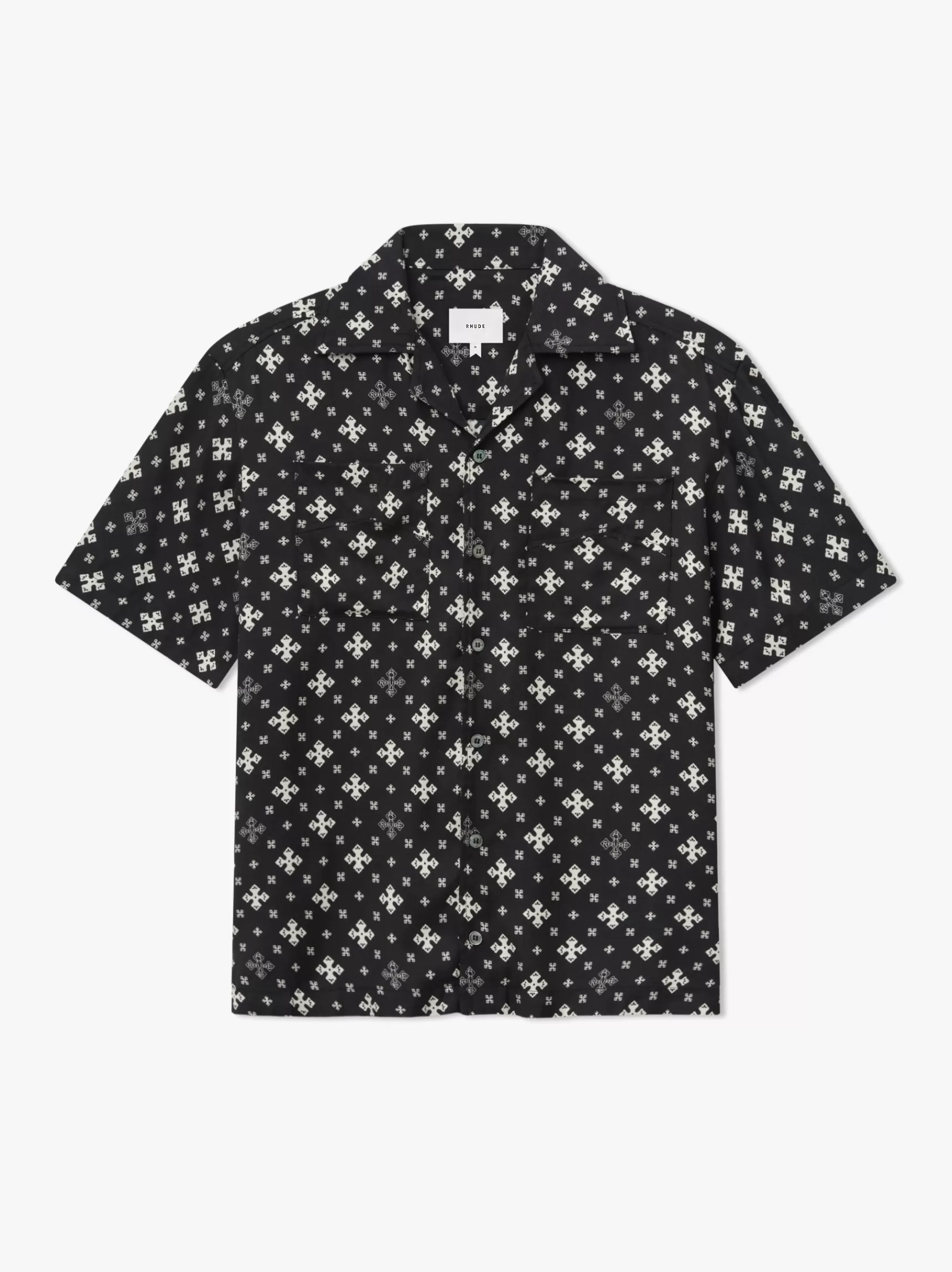 R H U D E Shirts>CROSS BANDANA RAYON SHIRT