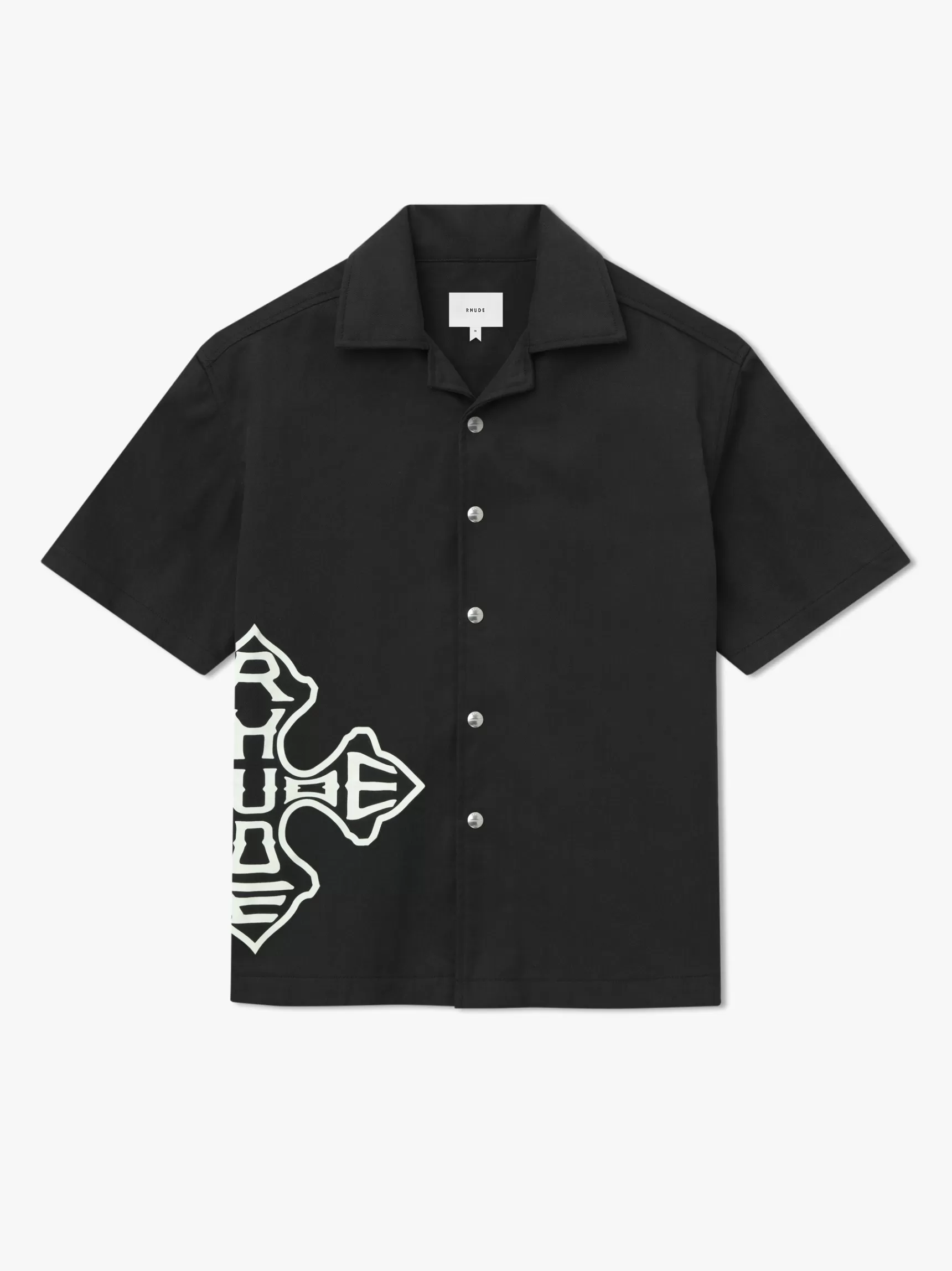 R H U D E Shirts>CROSS LOGO SNAP SHIRT