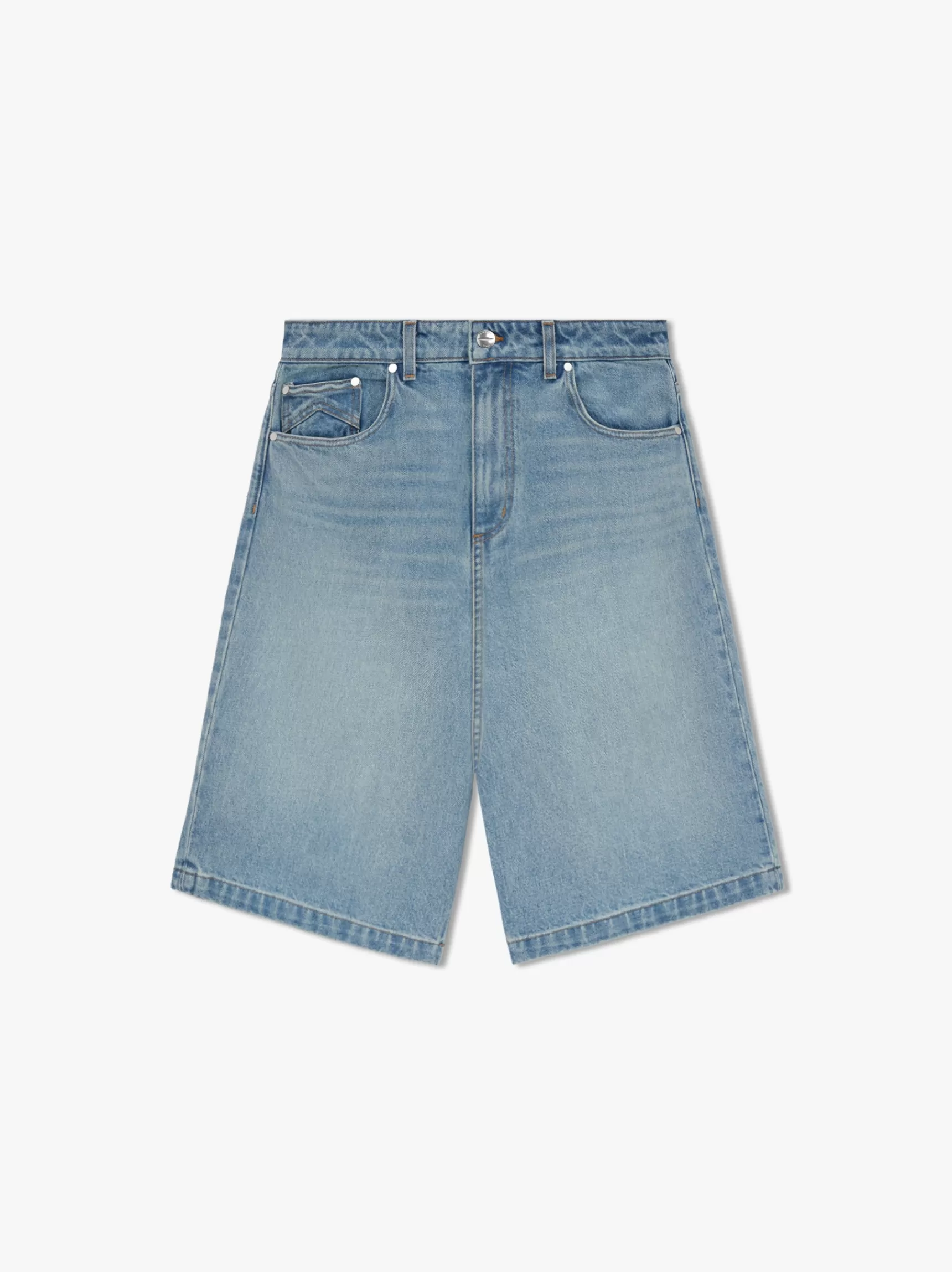 R H U D E Denim>DROP CROTCH DENIM SHORTS