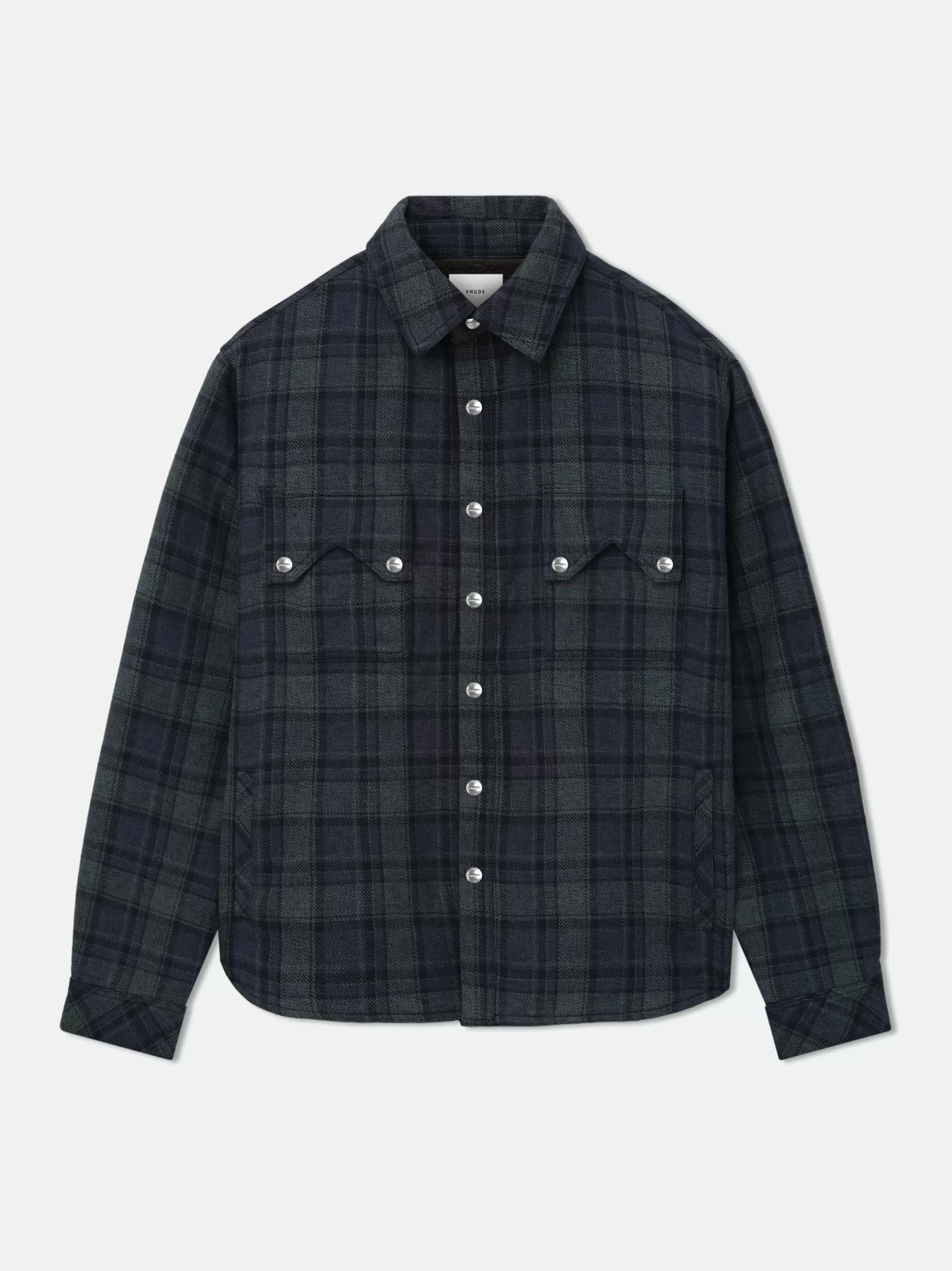 R H U D E Shirts>FLANNEL SHERPA OVERSHIRT