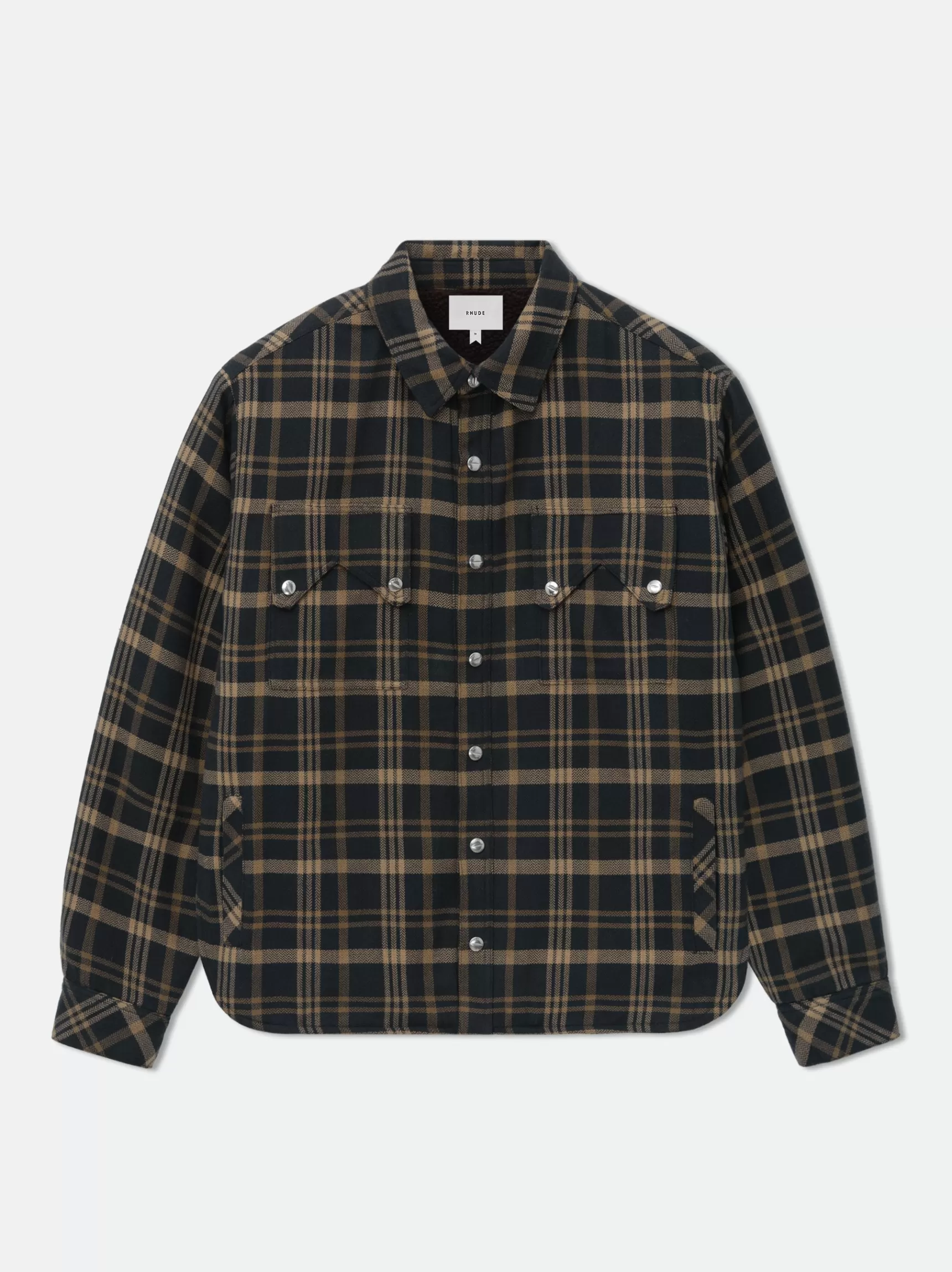 R H U D E Shirts>FLANNEL SHERPA OVERSHIRT