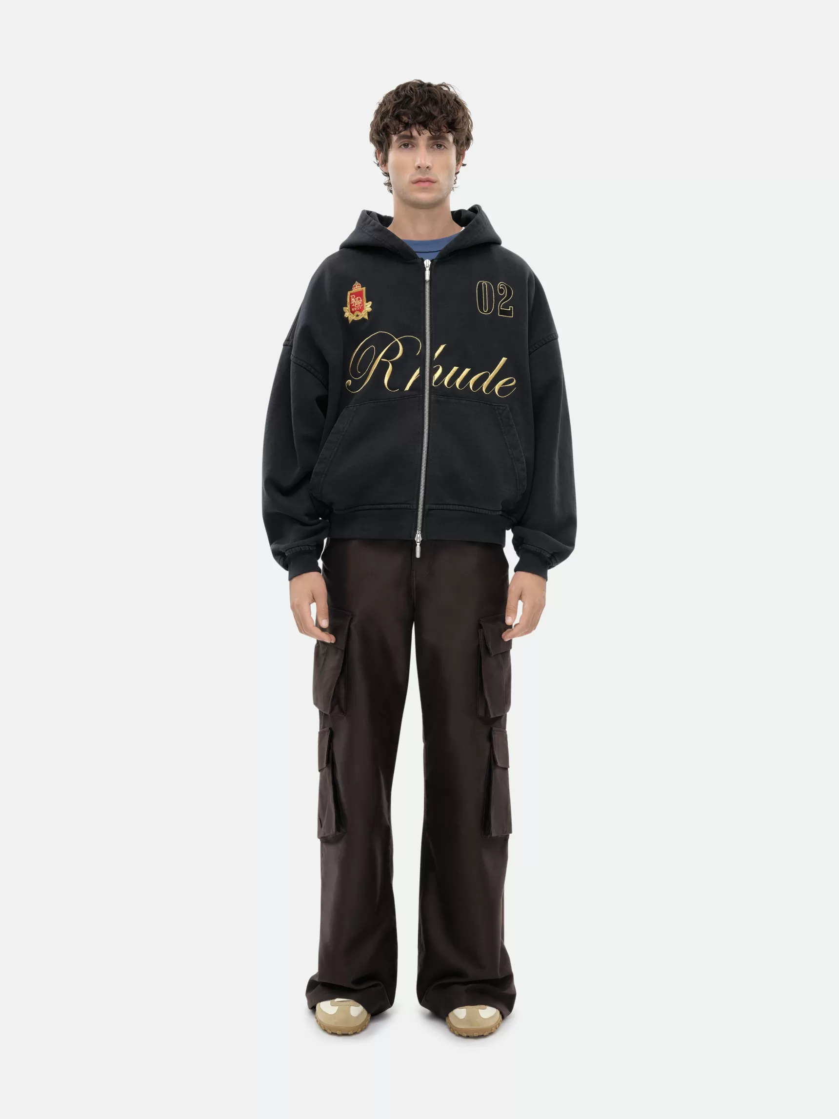 R H U D E Sweatshirts>GSTAAD RHUDE ZIP UP HOODIE