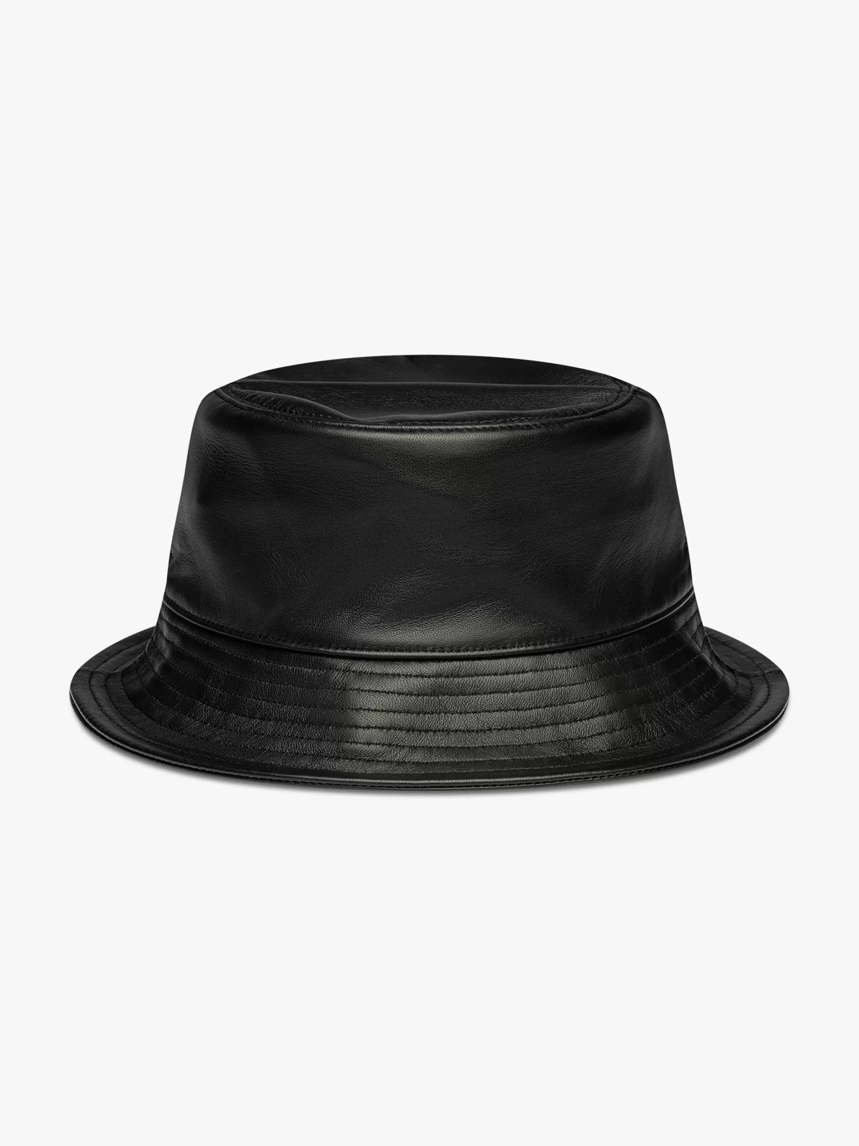 R H U D E Hats>LEATHER BUCKET HAT