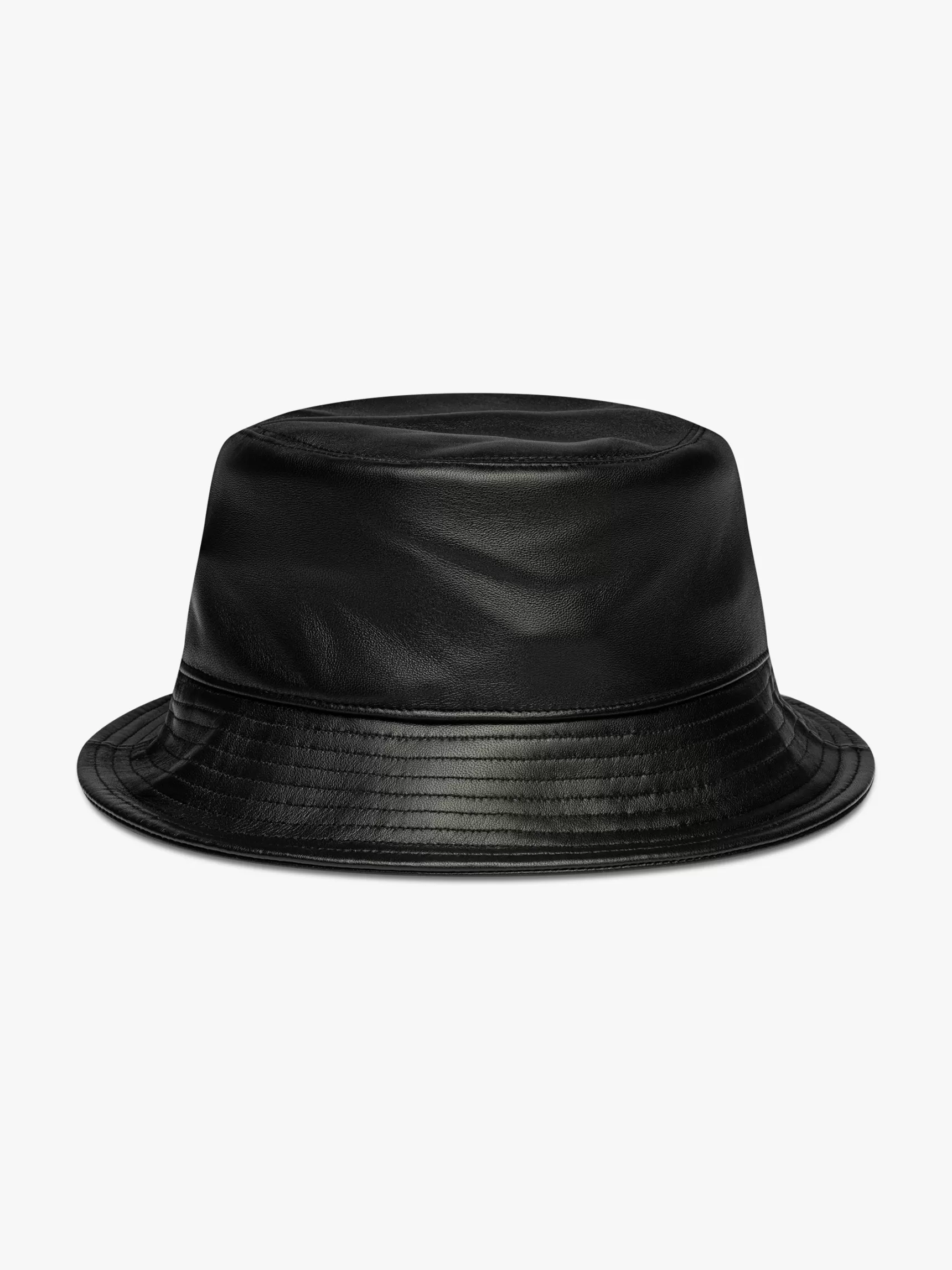 R H U D E Hats>LOGO LEATHER BUCKET HAT