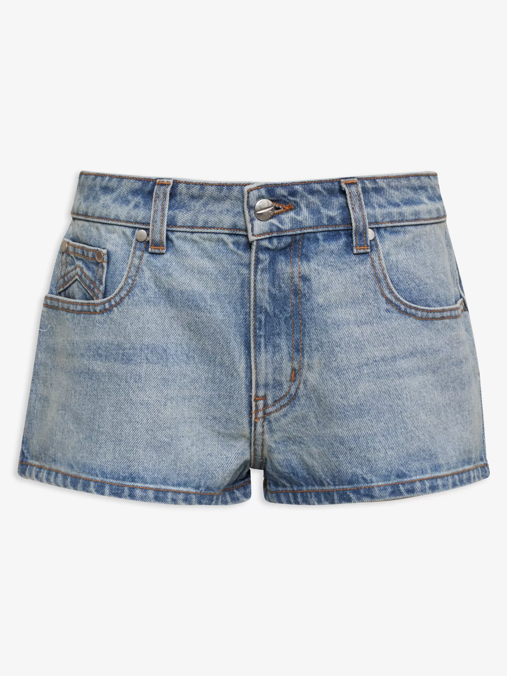 Women R H U D E Bottoms | Denim>LOW-WAIST DENIM SHORTS