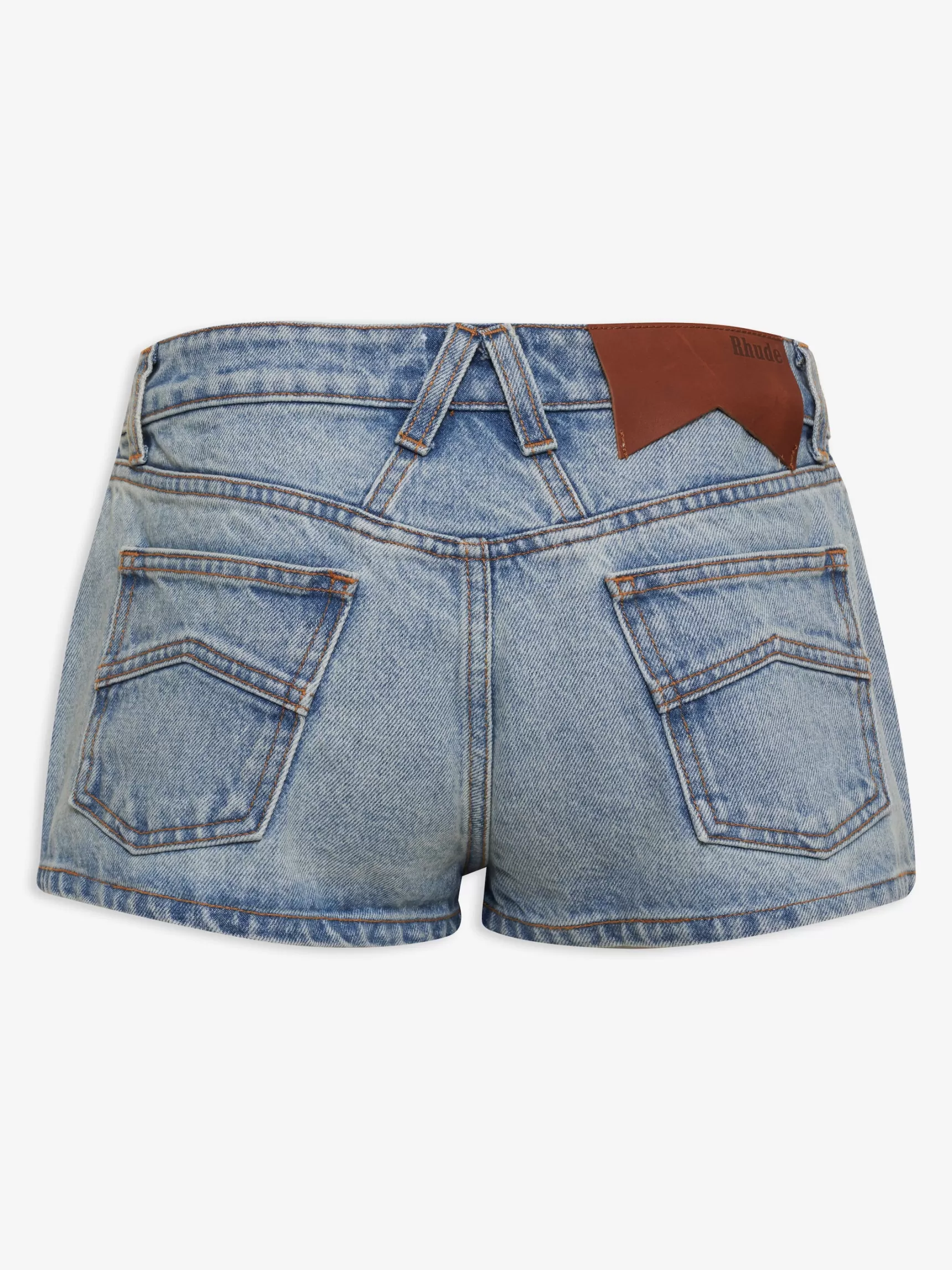 Women R H U D E Bottoms | Denim>LOW-WAIST DENIM SHORTS