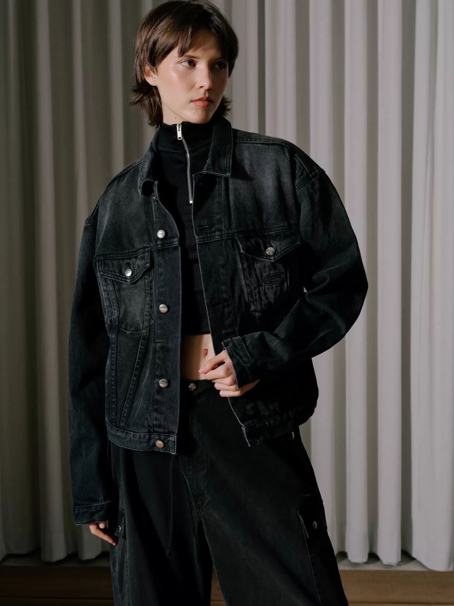 Women R H U D E Outerwear | Denim>OVERSIZED DENIM TRUCKER JACKET