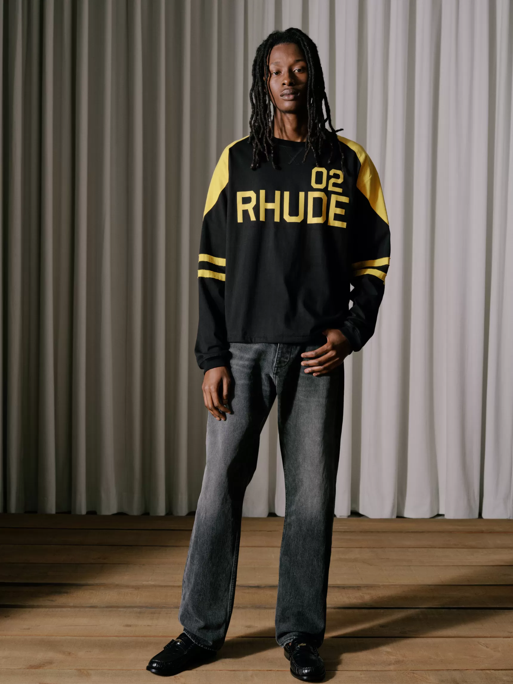 R H U D E Tees>RHUDE 02 STRIPE LS TEE