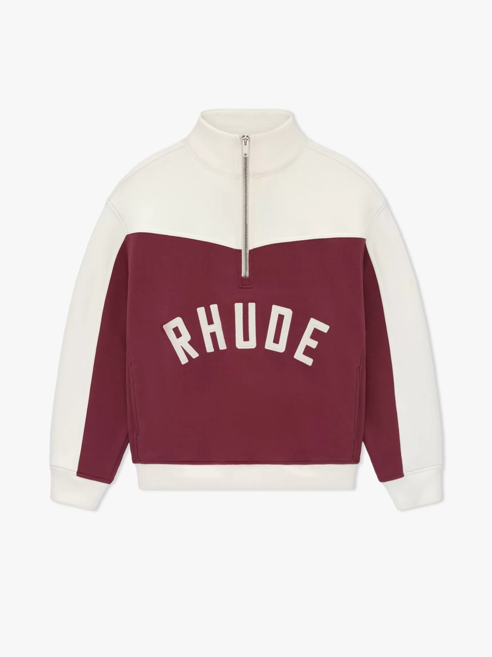 R H U D E Sweatshirts>RHUDE CHAMONIX QUARTER-ZIP VARSITY