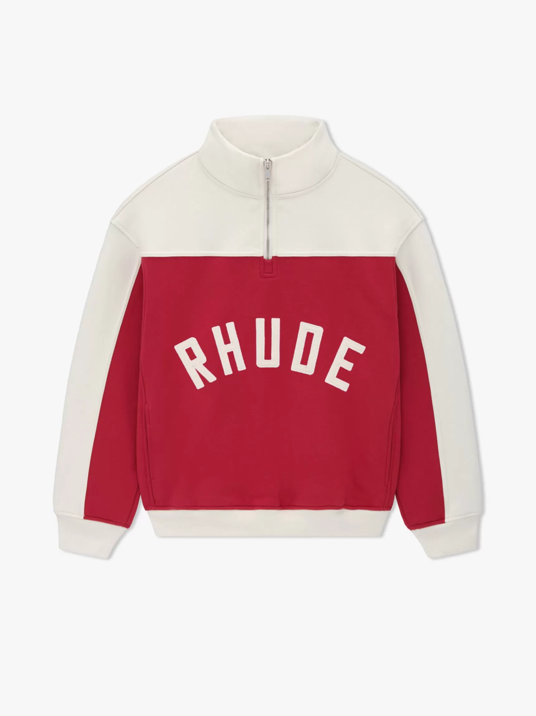 R H U D E Sweatshirts>RHUDE CONTRAST QUARTER-ZIP VARSITY