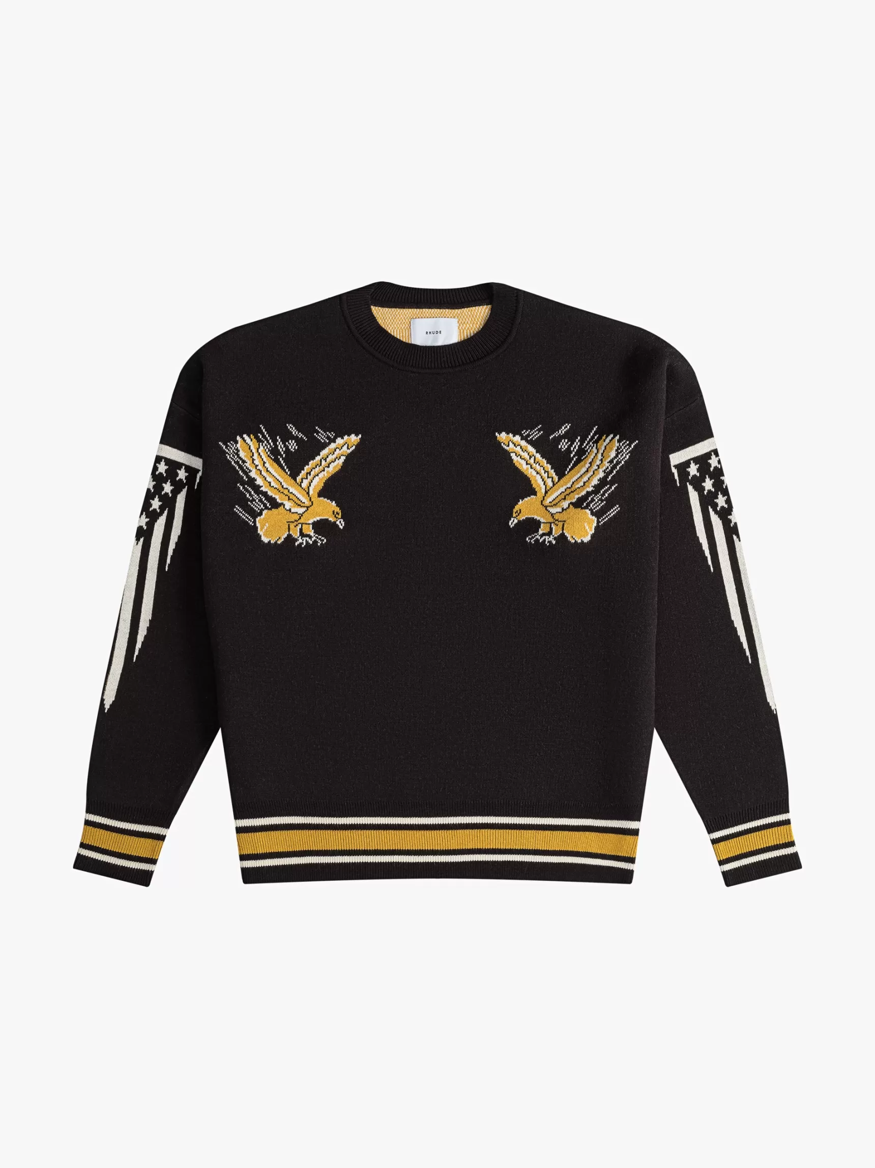 R H U D E Luxe Knitwear>RHUDE EAGLE SOUVENIR KNIT CREWNECK