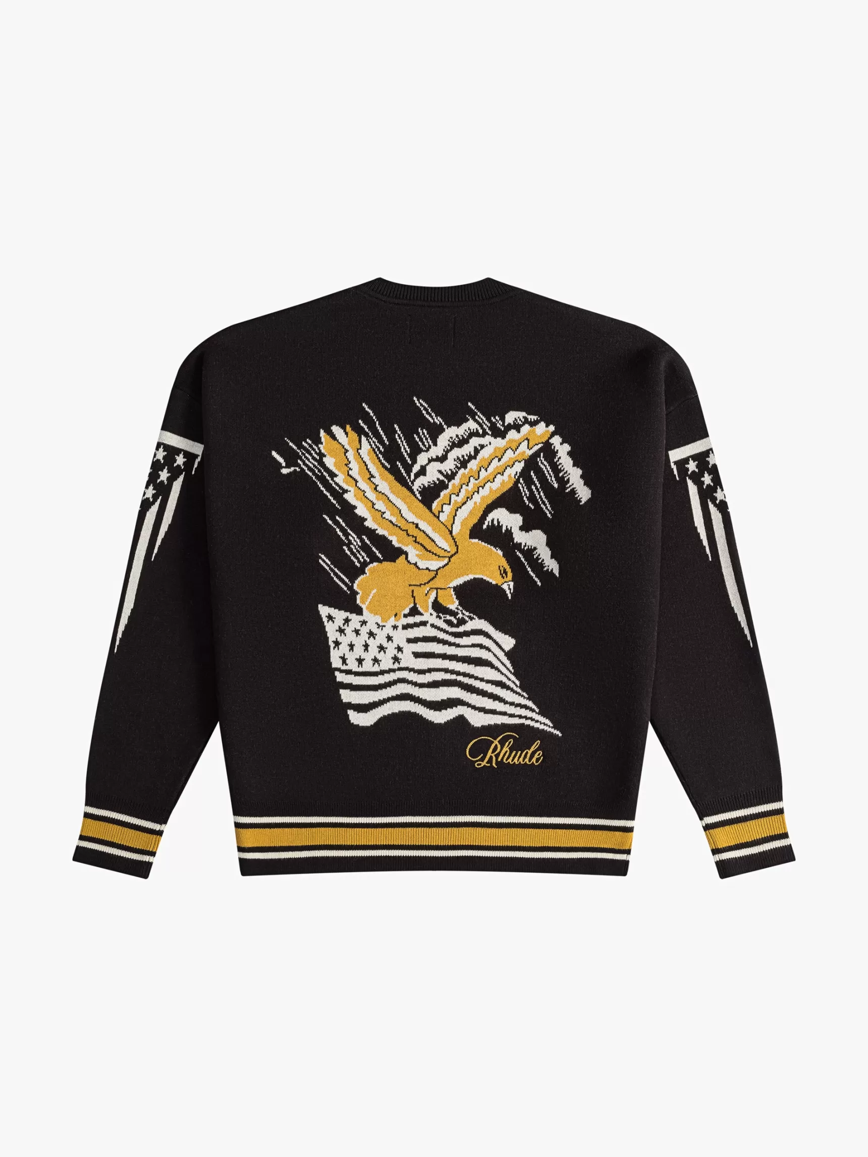 R H U D E Luxe Knitwear>RHUDE EAGLE SOUVENIR KNIT CREWNECK