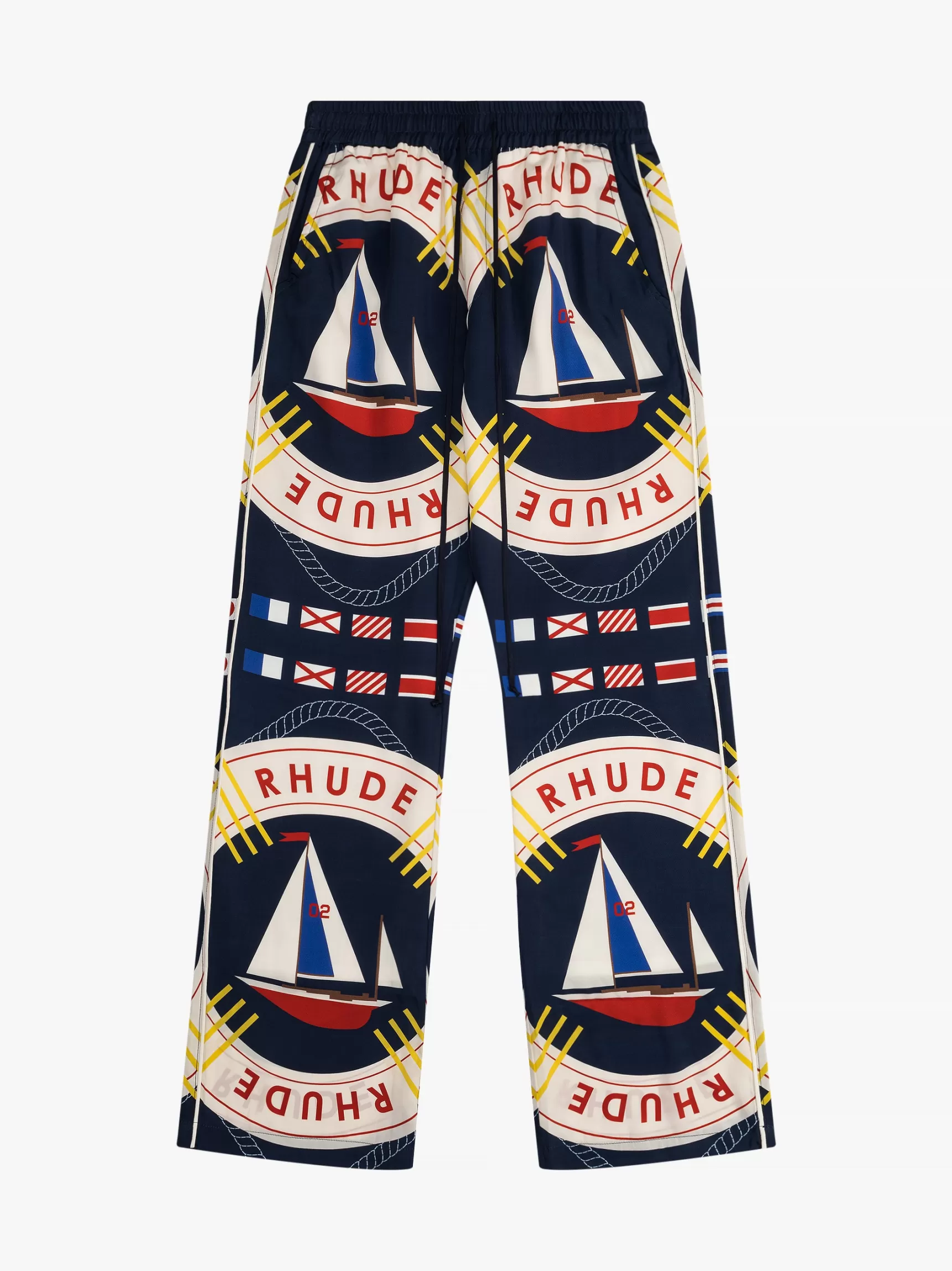 R H U D E Pants>RHUDE FLAG SAIL SILK PANT