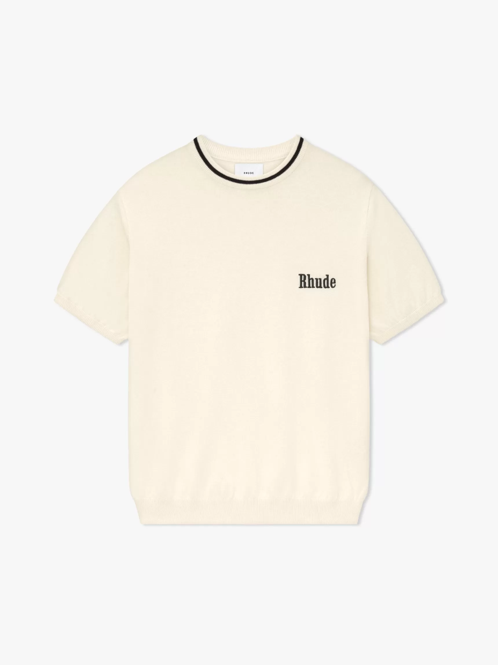 R H U D E Luxe Knitwear | Tees>RHUDE LOGO KNIT TEE