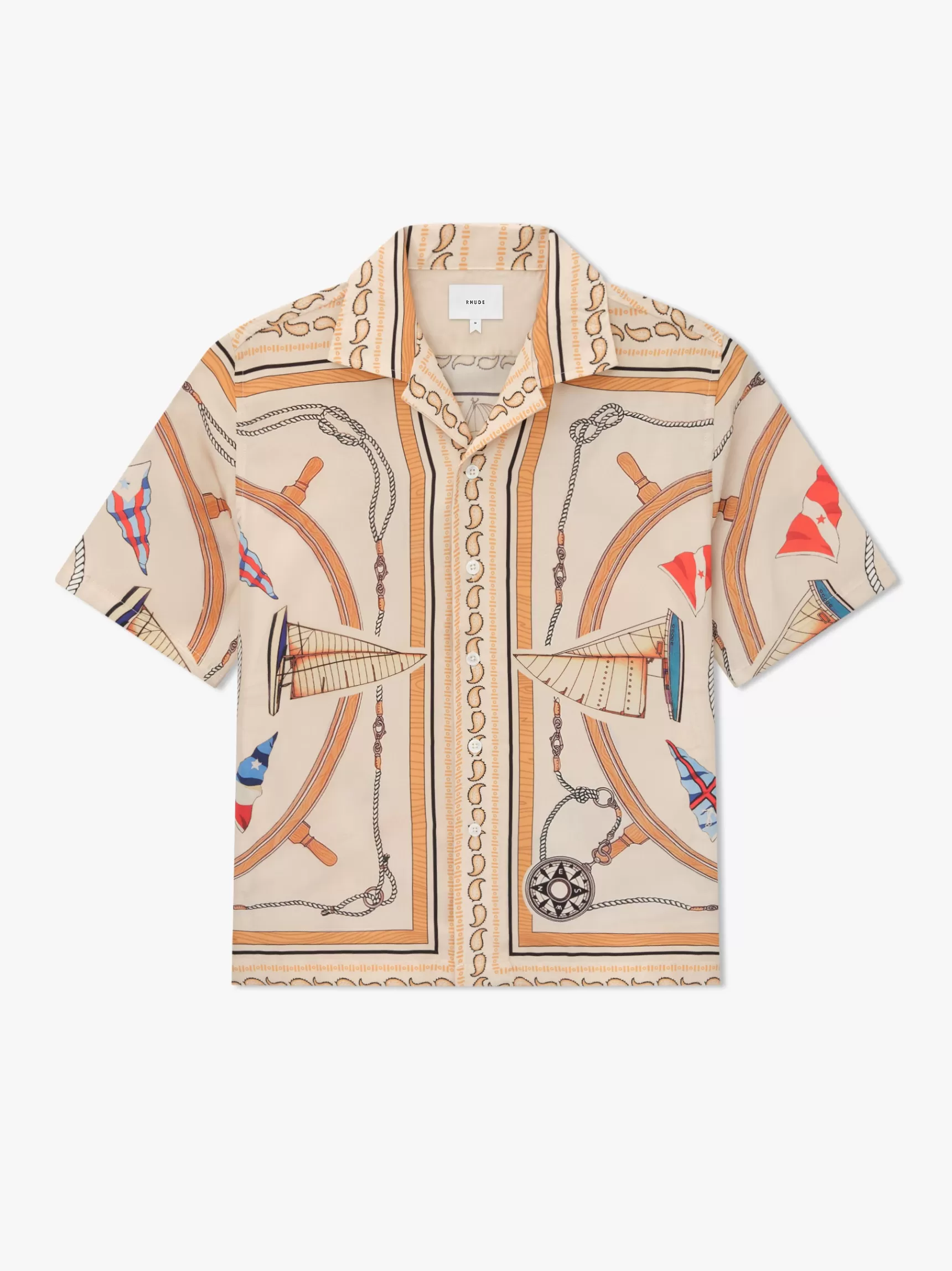 R H U D E Shirts>RHUDE NAUTICAL SILK SHIRT