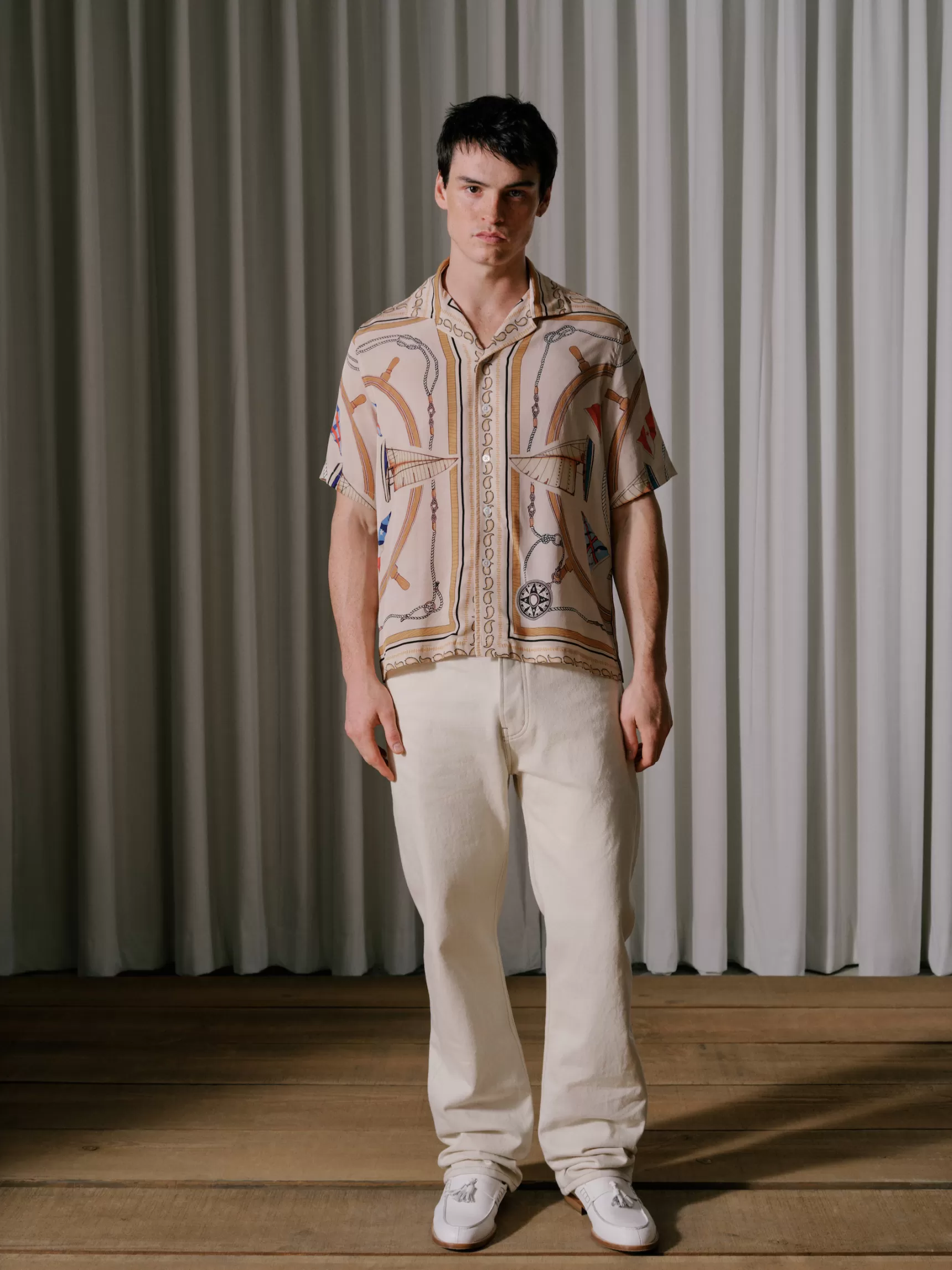 R H U D E Shirts>RHUDE NAUTICAL SILK SHIRT