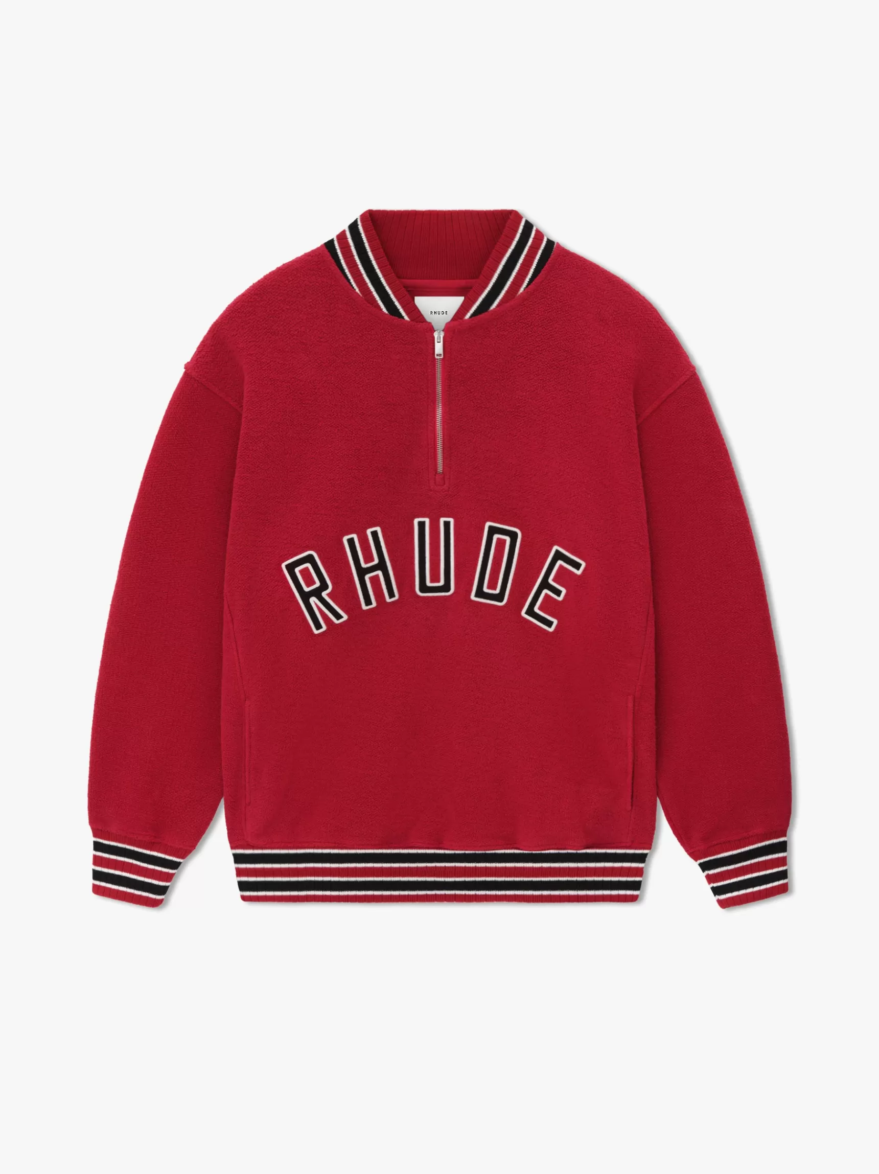 R H U D E Sweatshirts>RHUDE QUARTER-ZIP VARSITY