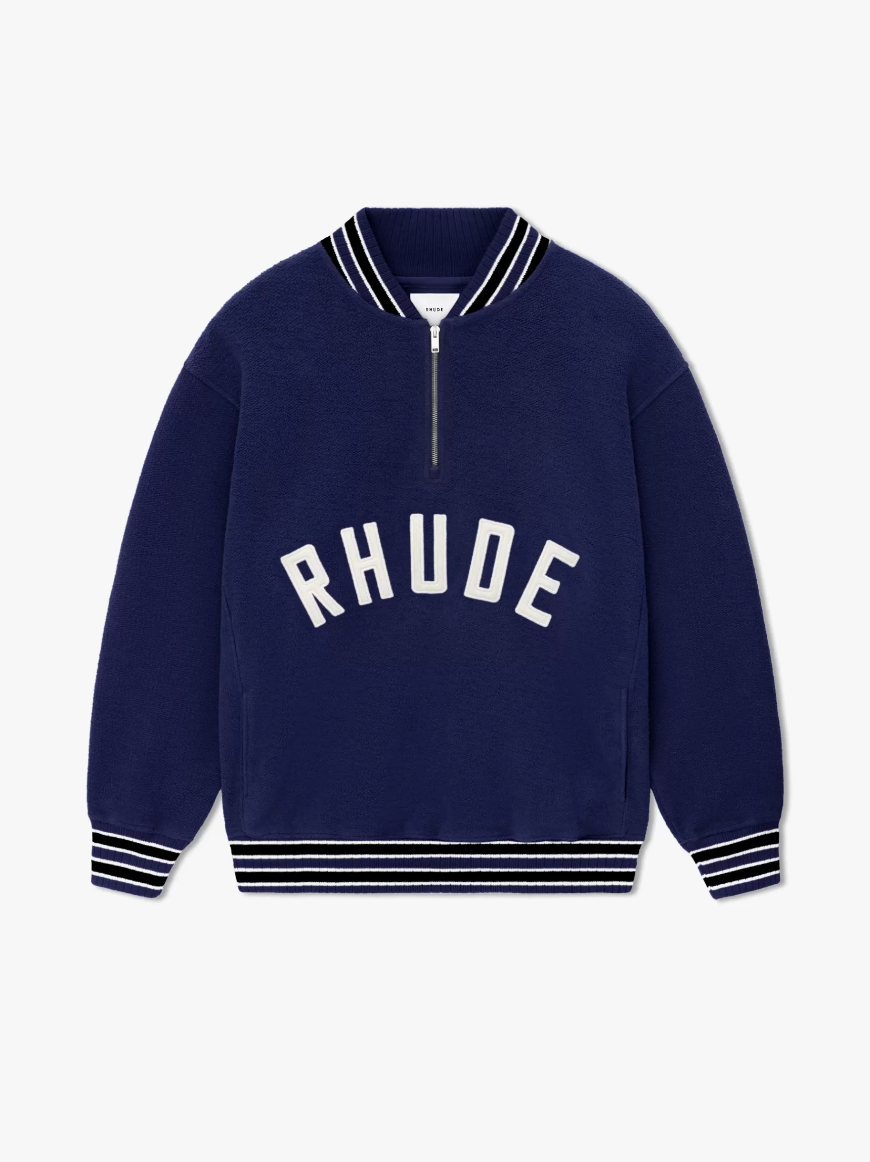 R H U D E Sweatshirts>RHUDE QUARTER-ZIP VARSITY