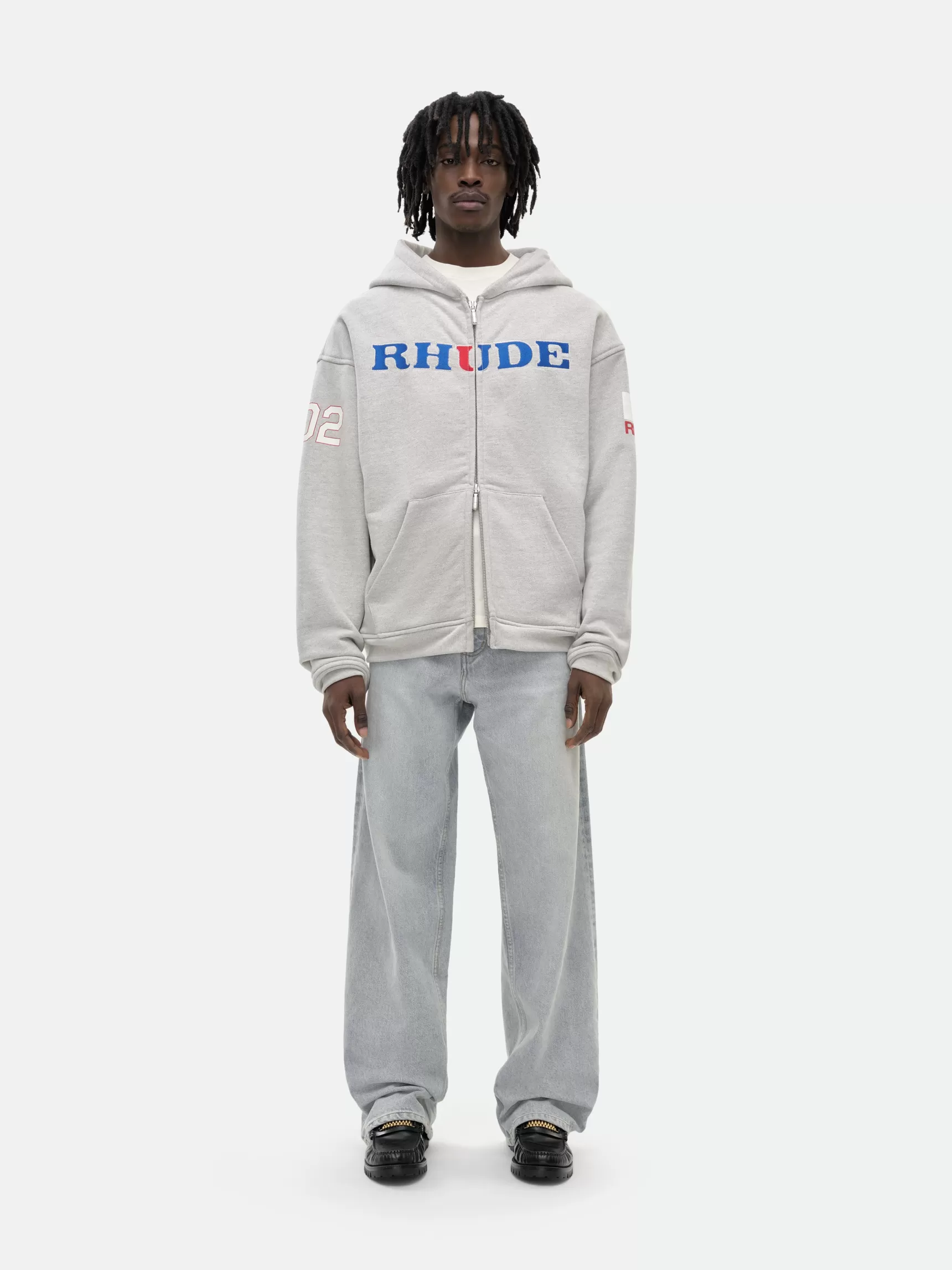 R H U D E Sweatshirts>RHUDE RACING ZIP-UP HOODIE