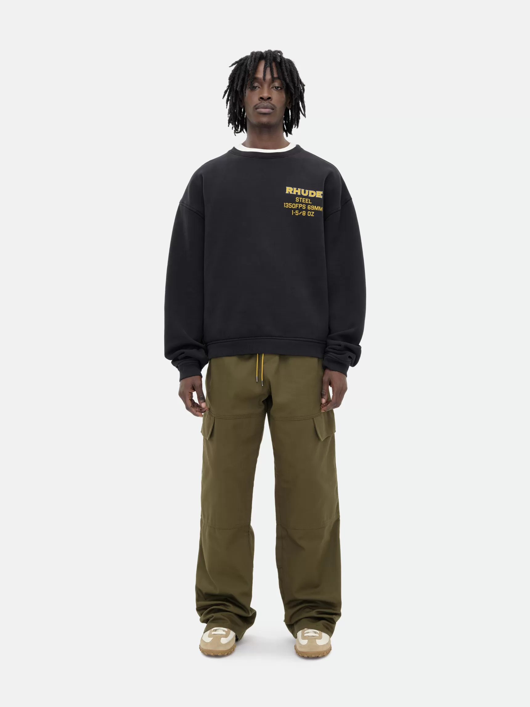 R H U D E Sweatshirts>RHUDE STEEL CREWNECK