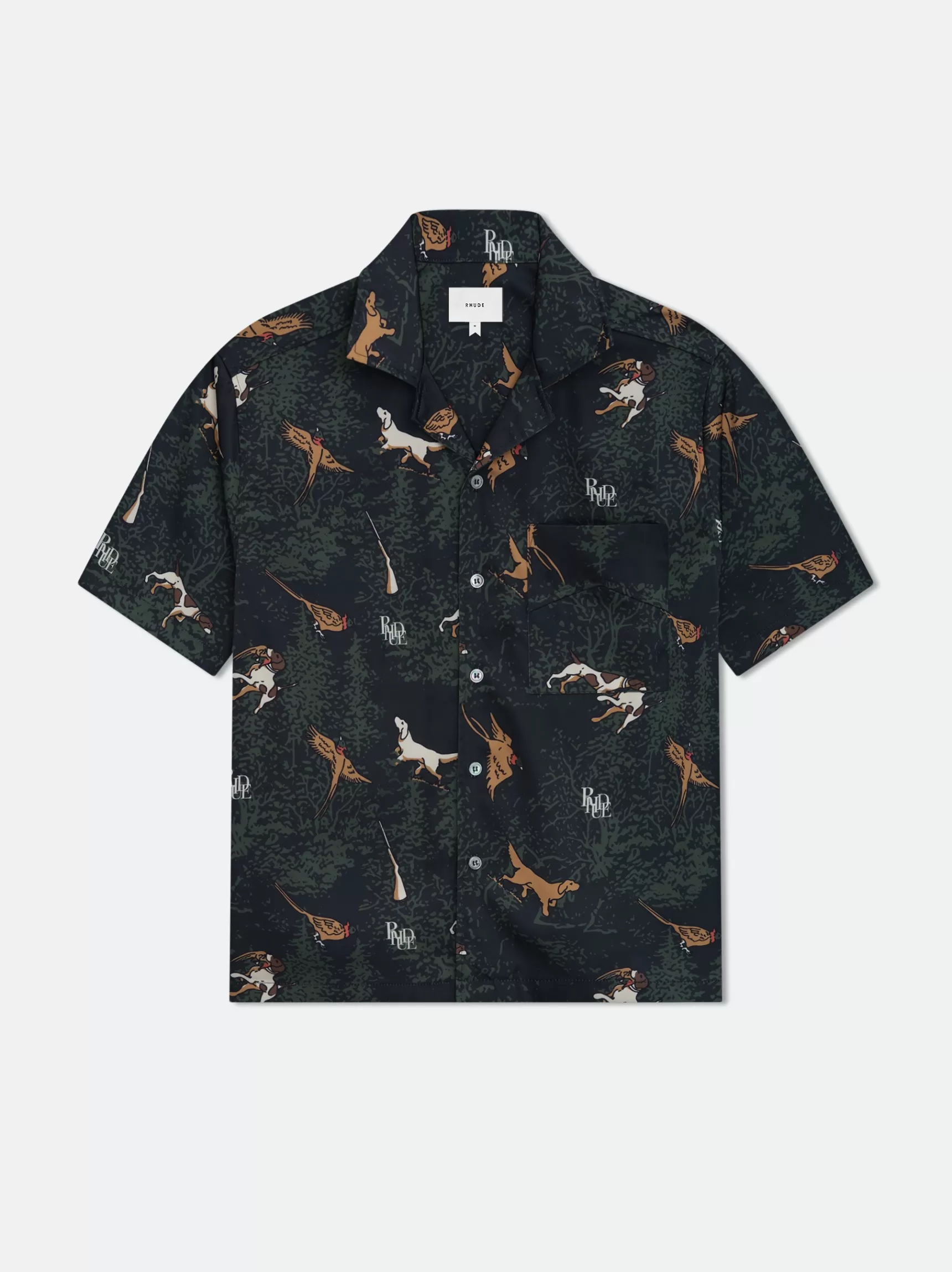 R H U D E Shirts>SCRAMBLE DOG PRINT SHIRT