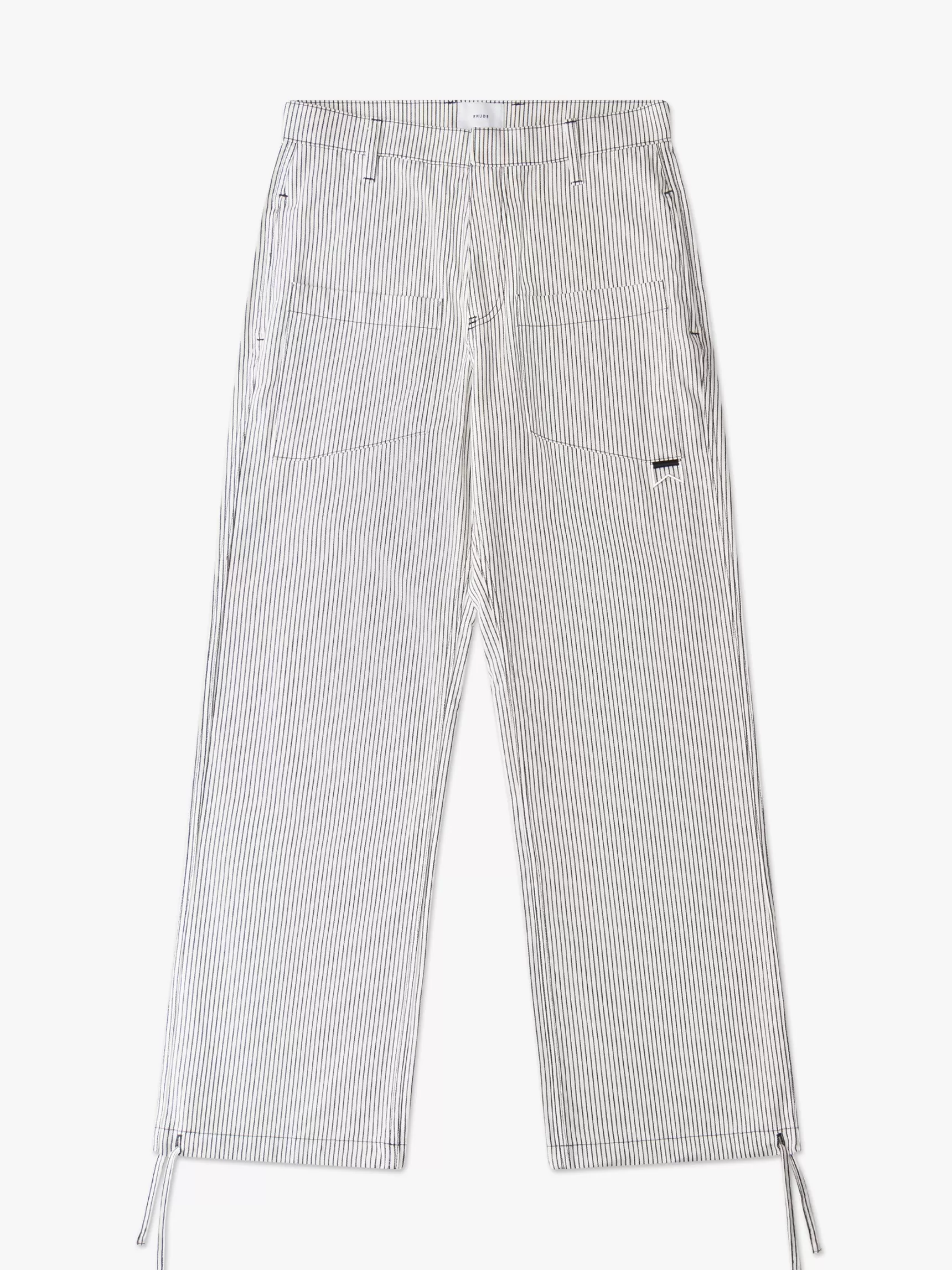 R H U D E Pants>STRIPED FRONT POCKET PANT