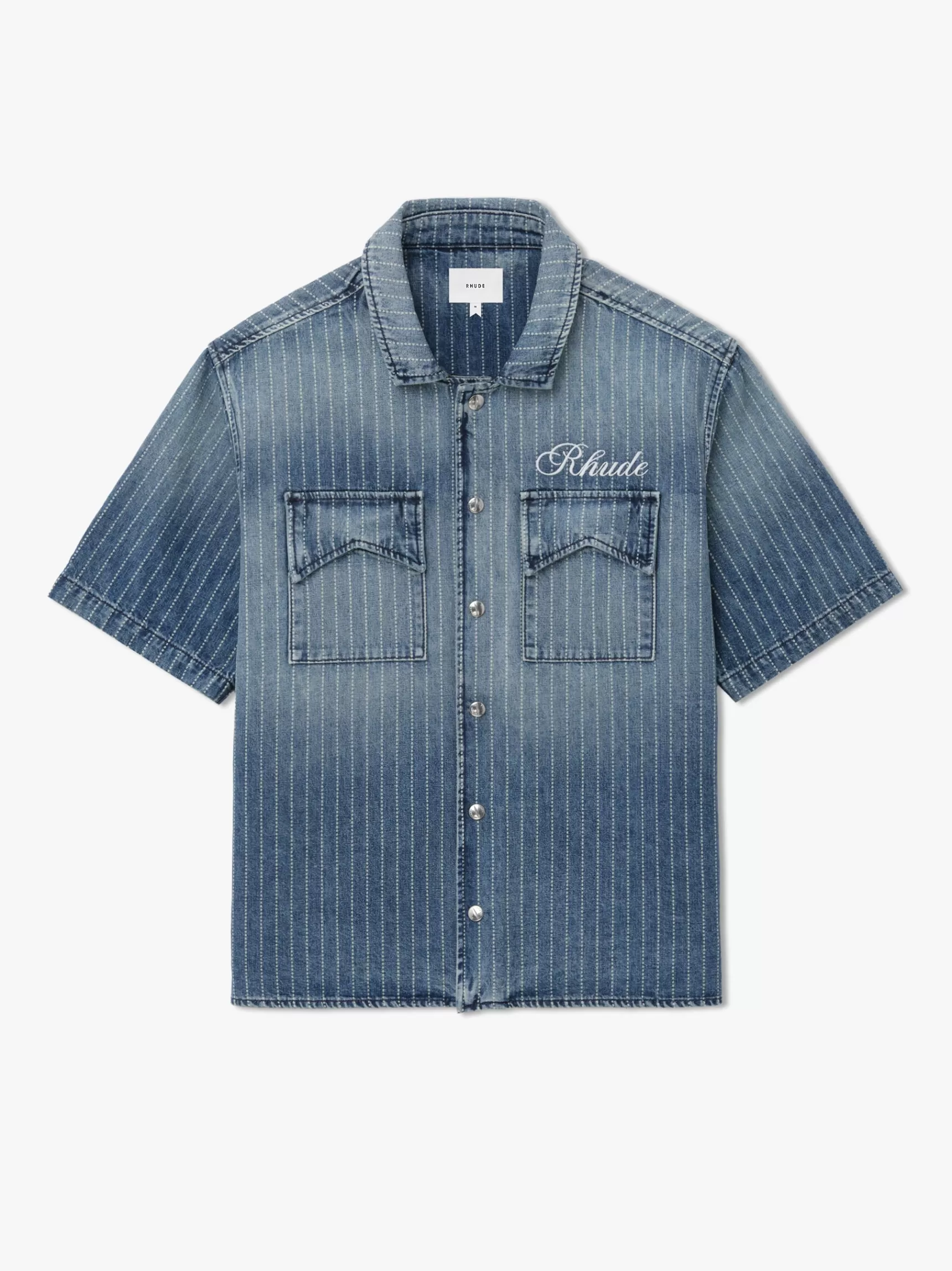 R H U D E Denim>WABASH DENIM SNAP SHIRT