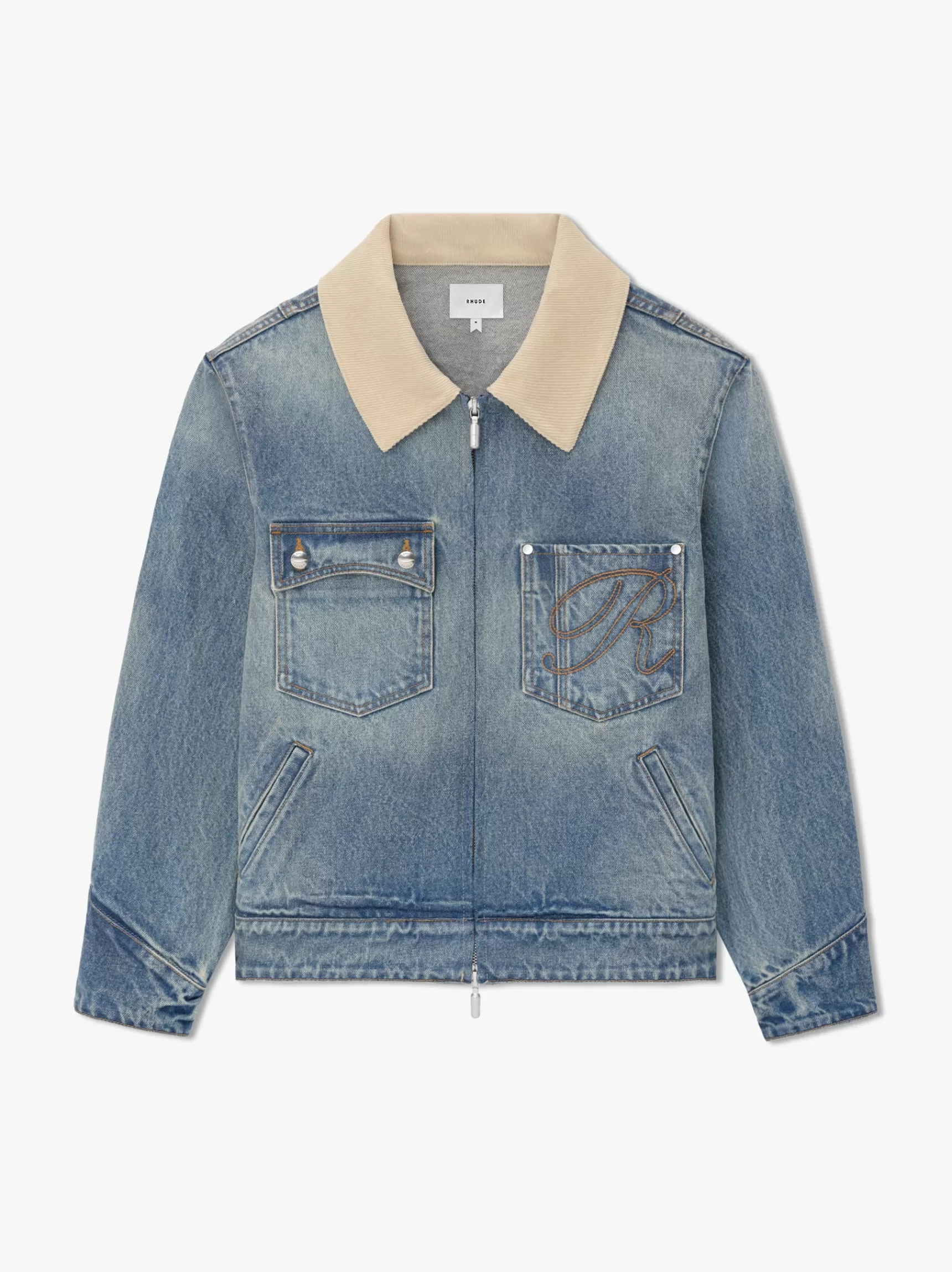 R H U D E Outerwear | Denim>WESTERN ZIP UP DENIM JACKET