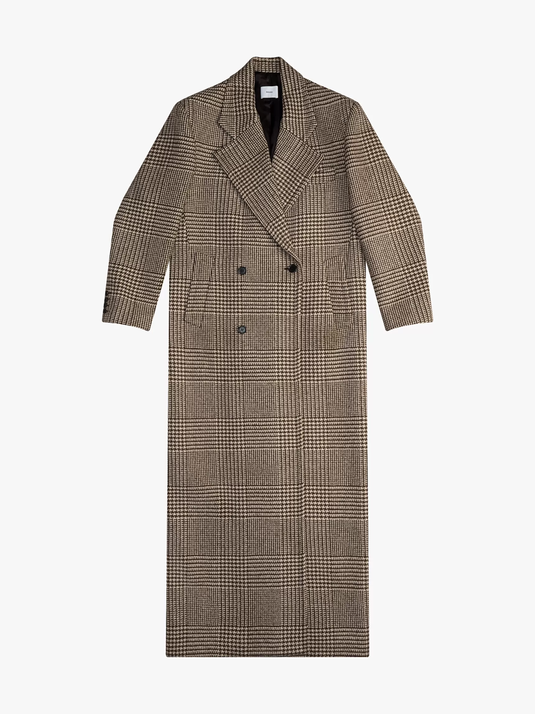 R H U D E Outerwear>WOOL HOUNDSTOOTH COAT